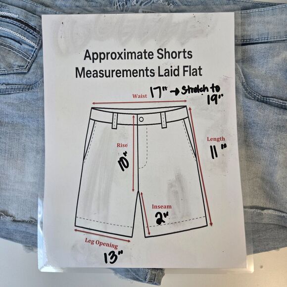 Ariya Jeans Co. Light Wash Denim Shorts Embellished Pockets Size 15/32 - Picture 11 of 13